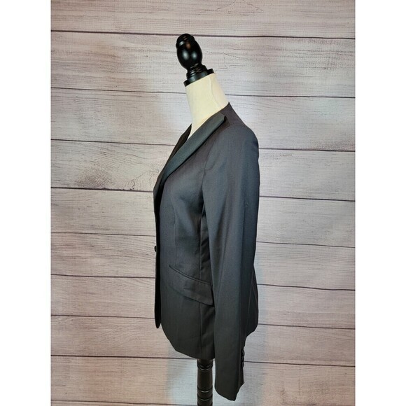 Brooks brothers shoulder pads button up blazer black size 8 - Picture 2 of 9